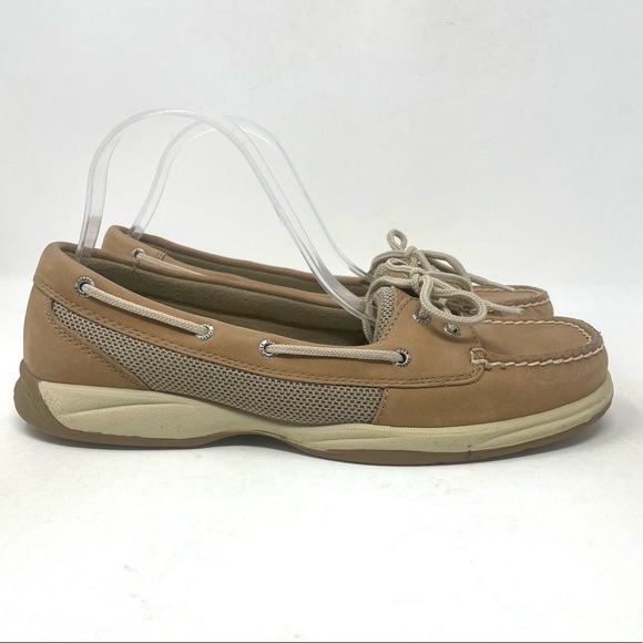 Sperry Shoes | Sperry Top Sider Angelfish 9773581 Leather Boat Shoe Tan Womens 11 | Color: Brown/Tan | Size: 11 | 4theluvofshoes1's Closet
